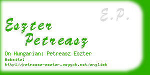 eszter petreasz business card